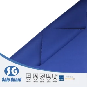 Safe-Guard production line manufacturing 100% cotton flame retardant fabric for global industrial safety markets.